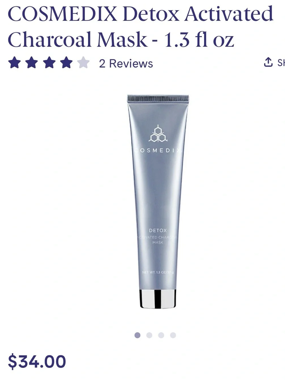 COSMEDIX Detox Activated Charcoal Mask - Silver